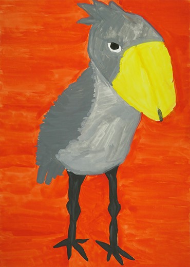 夕やけのハシビロコウ