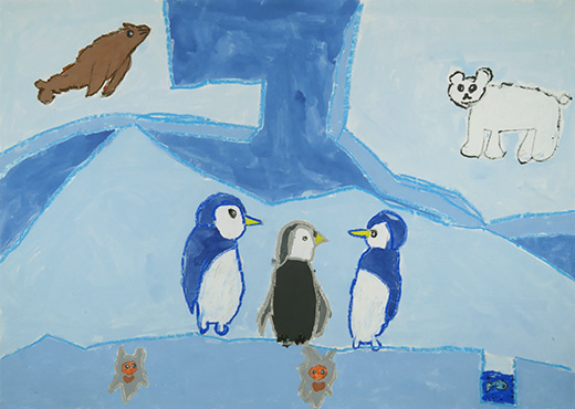 南きょくのペンギンのおや子