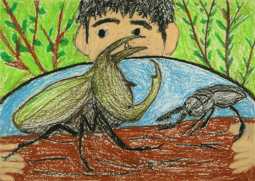 ヒラタクワガタたいアトラスオオカブト