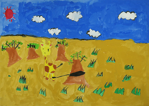 サバンナのキリン