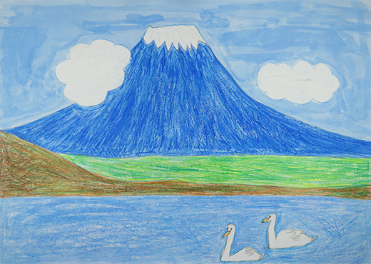 ふじ山と山中こ