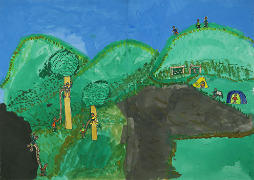 森であそぶ子ども