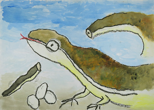 カナヘビのしっぽきり