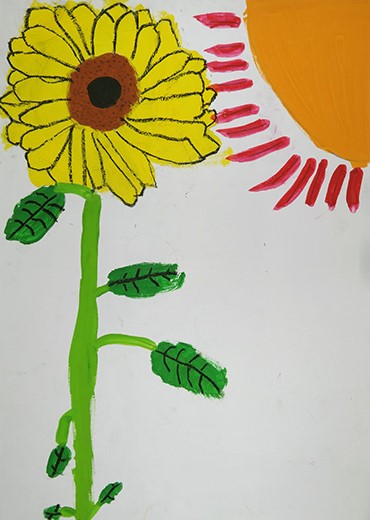 たいようのとなりにいるひまわり