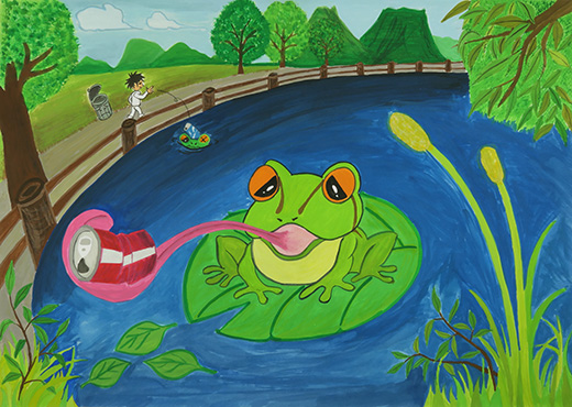 カエルの家をよごさないで