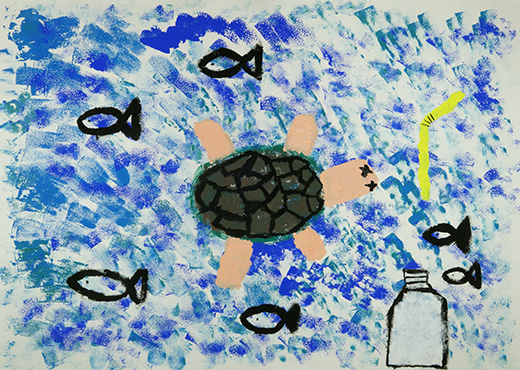 これいじょう海にゴミをすてないで