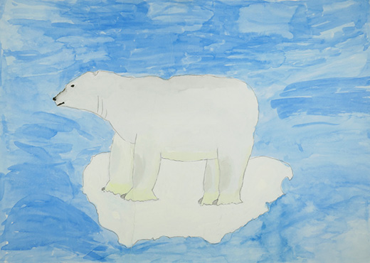 流れるホッキョクグマ