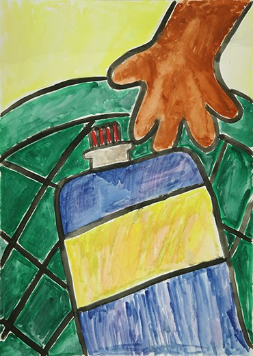 ごみをしっかりごみばこにすてる