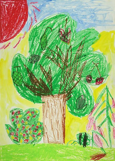 すくすくそだつ、みんなが食べるくだ物の木や野さい