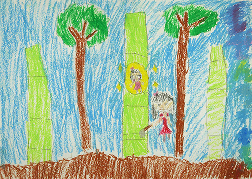 木がいっぱいはえて、しぜん！！