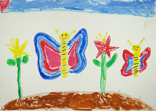 ちょうちょが花をすう