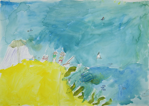 キャンプで行った海