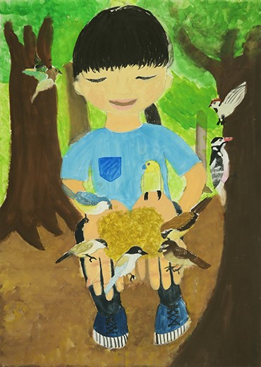 鳥たちの集まる森