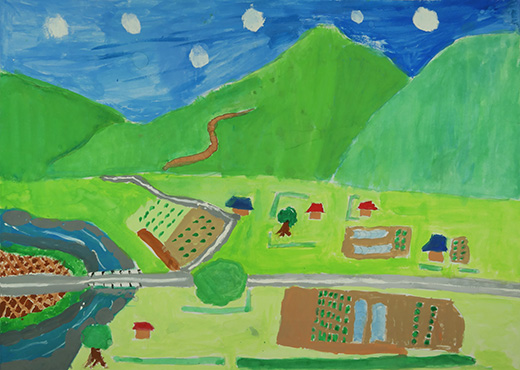 山のまえの小さな村