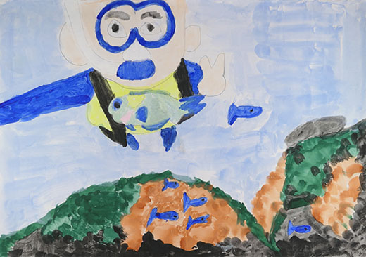 きれいなさかなとおよいだよ