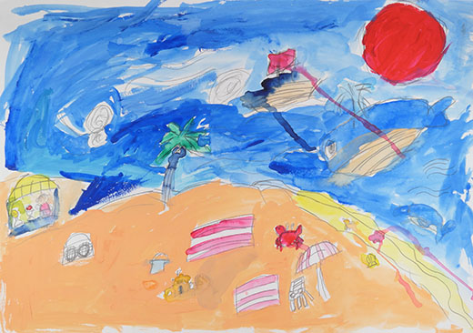 大きな海で生き物と