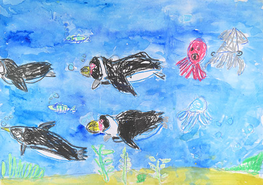 いきいきとおよぐペンギンとうみのなかま