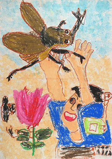 まてまて、カブトムシ！