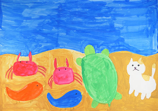 たくさんの動物が集まる海