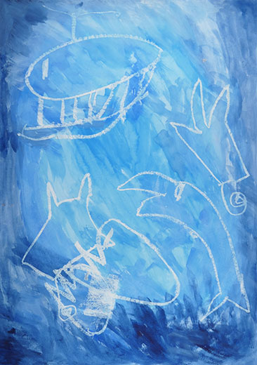 青い海に住む魚たち