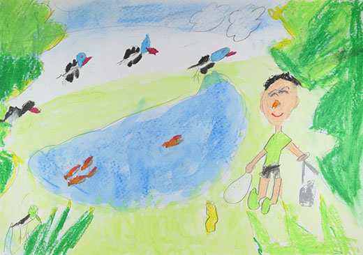 水をきれいにごみひろい