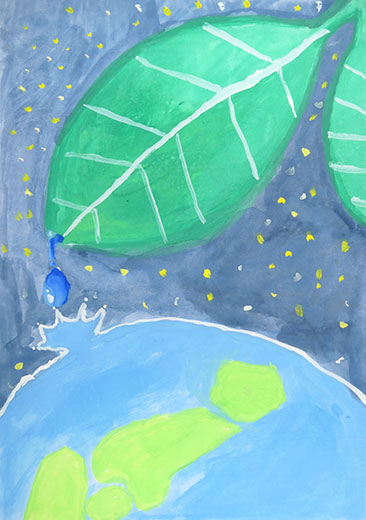 ちきゅうにおちたしずく