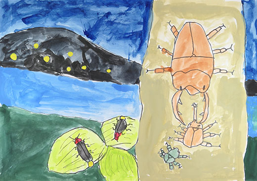 くわがたむしとほたるとこがねむし