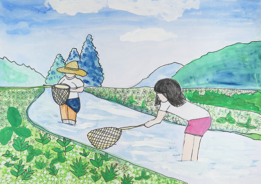 おじいちゃんと魚とり