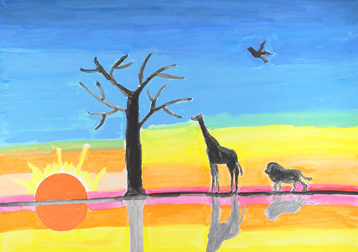 きれいな空気と水、動物たちの朝