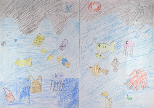 川やうみにごみをいれちゃだめ