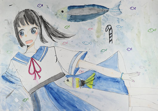 魚と女の子