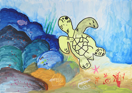 きれいなうみとうみがめ