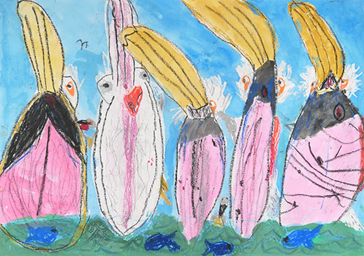 元気いっぱいのペリカンさんたち