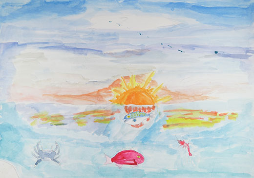 ゆう日がしずむ