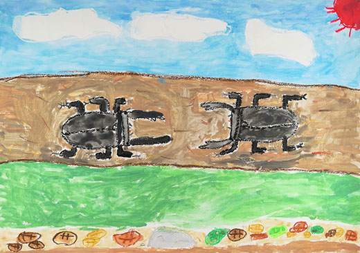 クワガタの元気な対決！