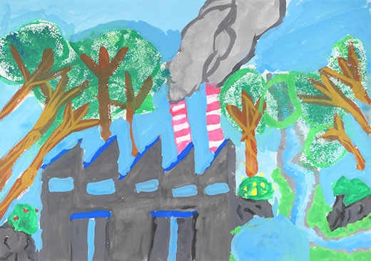 きれいな空気がよごれていくけしき