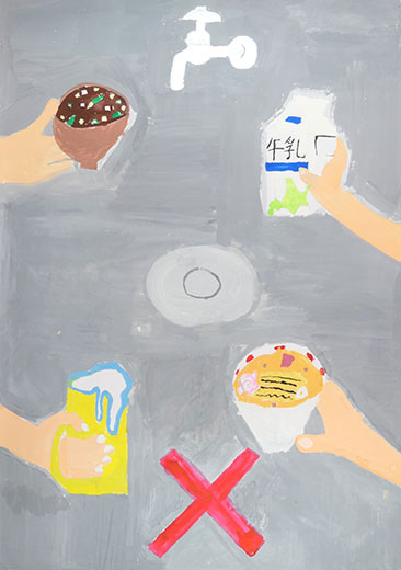 牛乳、ビール、おみそしる、ラーメンのしるは、流したらダメ！