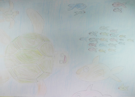 みんなにこにこ泳いでる