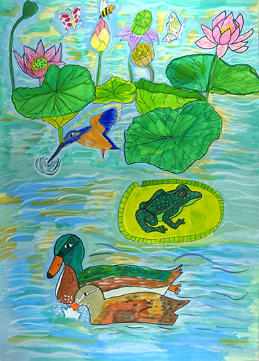 いのちの池のハスと仲間たち（あいち健康の森公園）