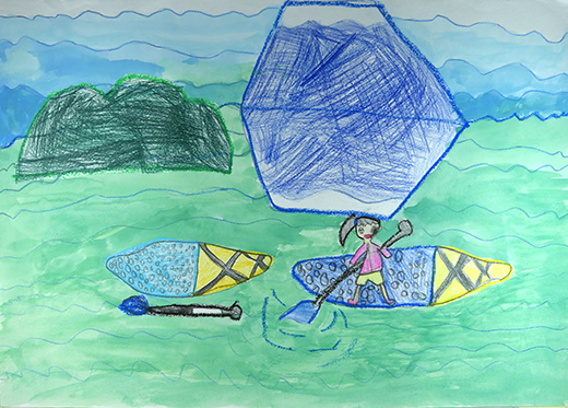 きれいな色のみずうみ