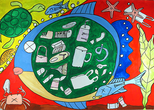 海のゴミを食べた魚