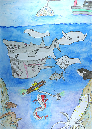 きれいな海にし、ごみをなくそう