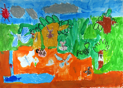 むしがあそんでいるところ