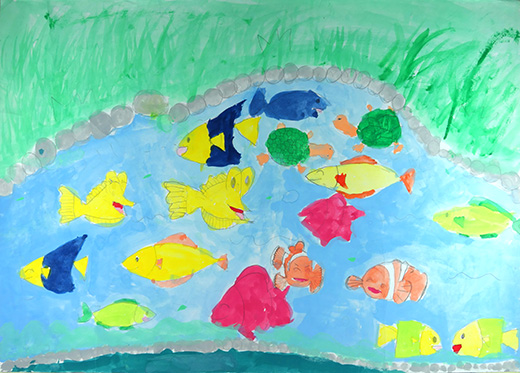 魚たちが元気にくらしています