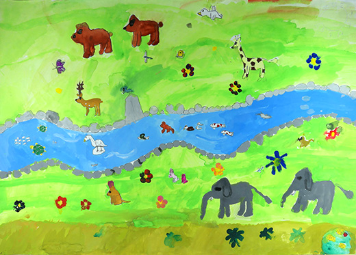 川ぞいの生き物たち