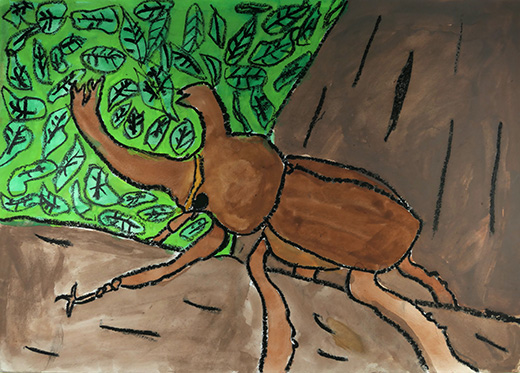 キャンプで見つけたカブトムシ