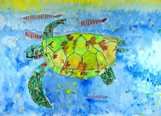 うみがめうみのなか