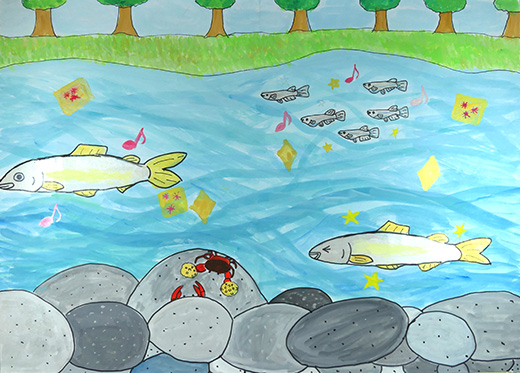 元気に泳ぐ魚達