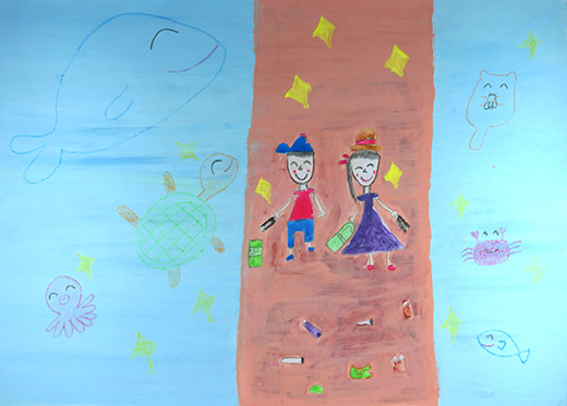 ごみひろいでみんなニコニコ