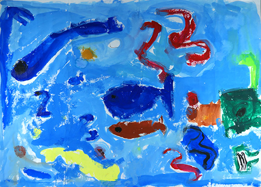 さかなたちがなかよしにくらしている